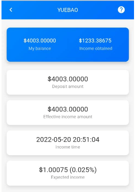 Yuebao with 0.025% profit every hour
