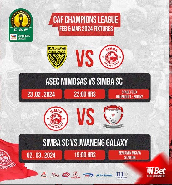 Ratiba Ya Simba CAF Champions League